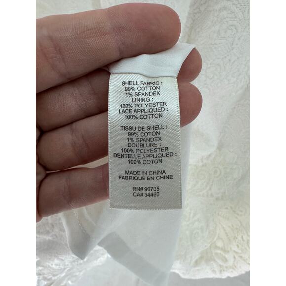 Rebecca Taylor Women's sz 12 White Embroidered Sheath Dress Bridal Graduation - Picture 12 of 14